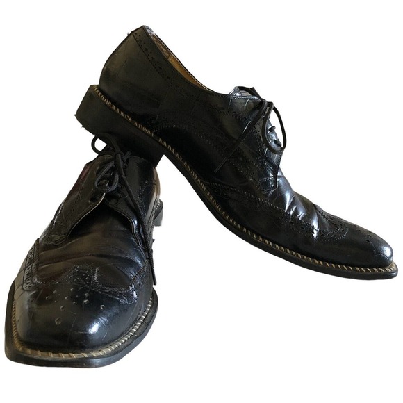 Giorgio Brutini Mens 210851 Caster Wing Tip Oxford Dress Shoes Black Size 10 M - Picture 1 of 9